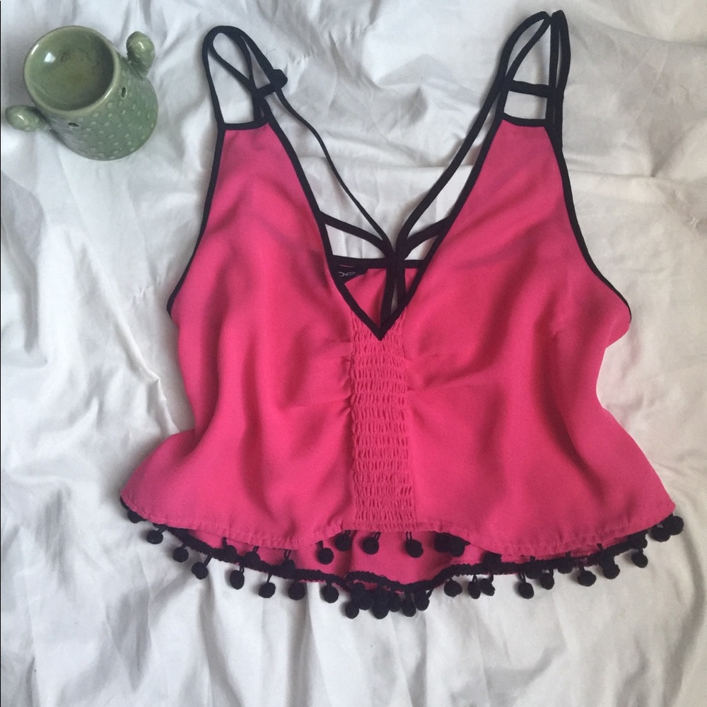 TODAY ONLY bebe pom pom crop top